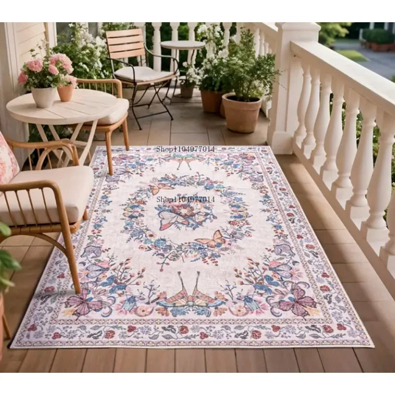 Butterfly Insect Print Non-Slip Area Rug for Bedroom Office Dining Room