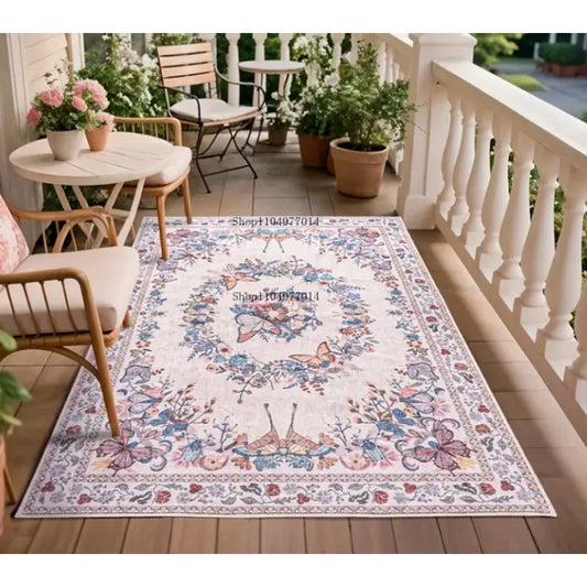 Butterfly Insect Print Non-Slip Area Rug for Bedroom Office Dining Room