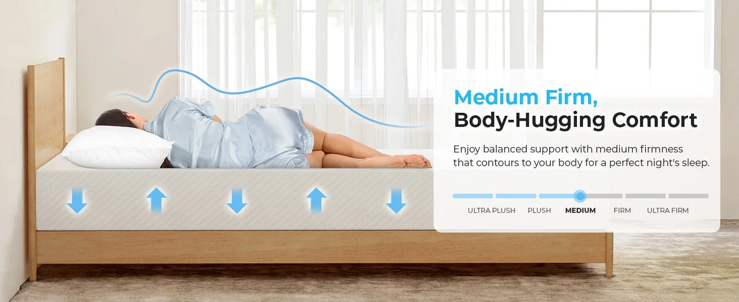 Ljustra 8 Inch Twin Cooling Gel Memory Foam Mattress Medium Firm