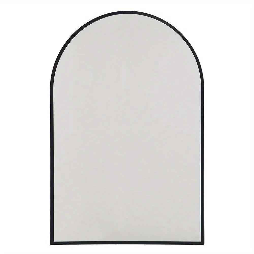 20x30 Arched Wall Mirror Black Aluminum Alloy Frame Modern Decor