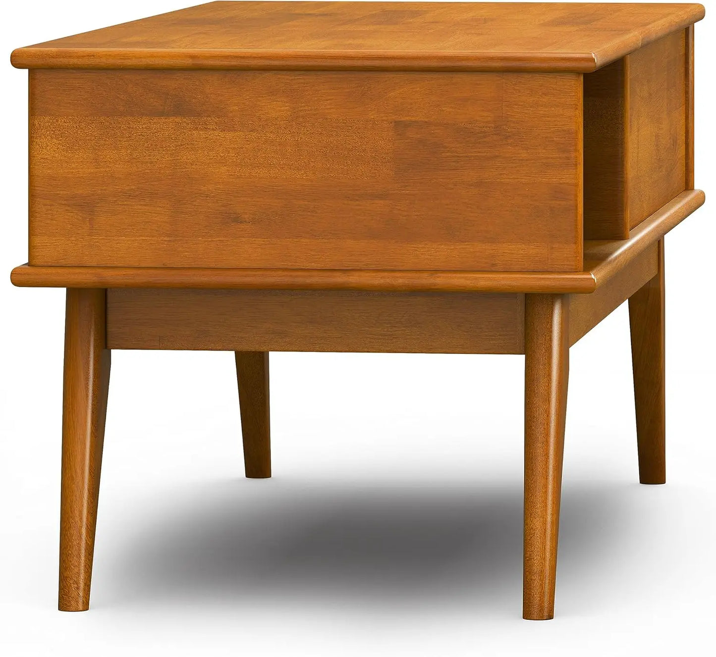 Draper Solid Hardwood 48 Inch Rectangle Mid Century Modern Coffee Table