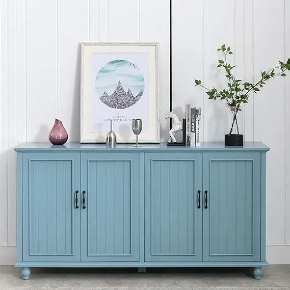 Buffet Cabinet Storage Kitchen Sideboard 62 Inch Coffee Bar with 4 Doors