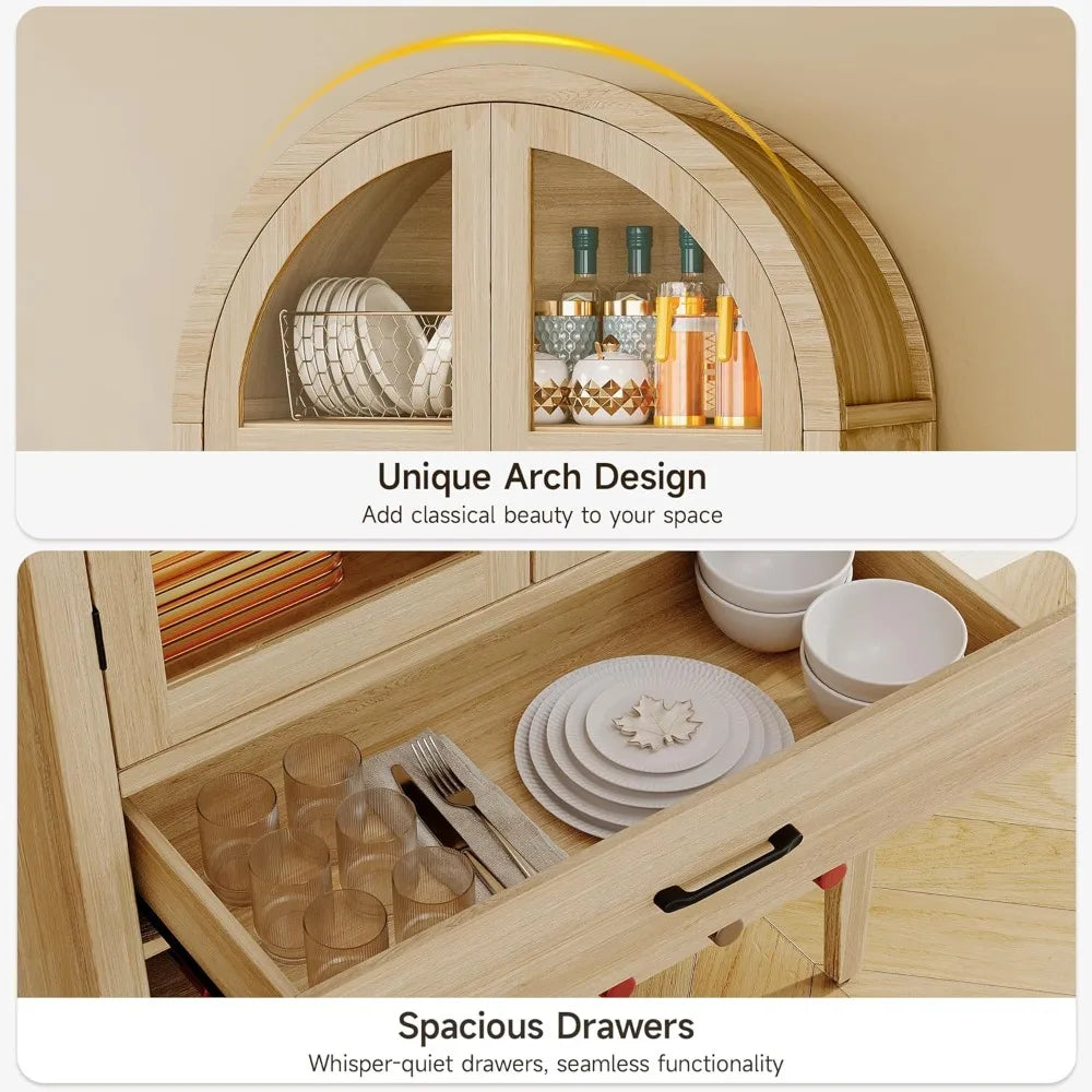 Whiskey Wine Storage Cabinet Glass Holder Stylish Home Bar Arched Design