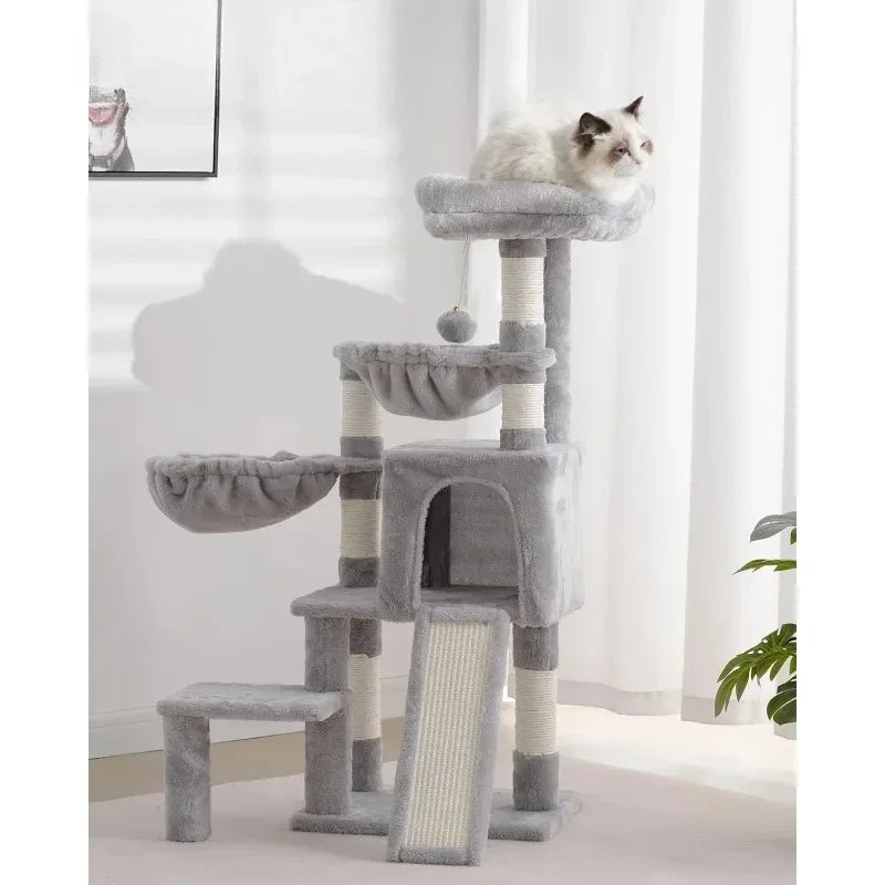 HOME Cat Tree Tower with Condo 2 Baskets Large Platform Scratch Posts