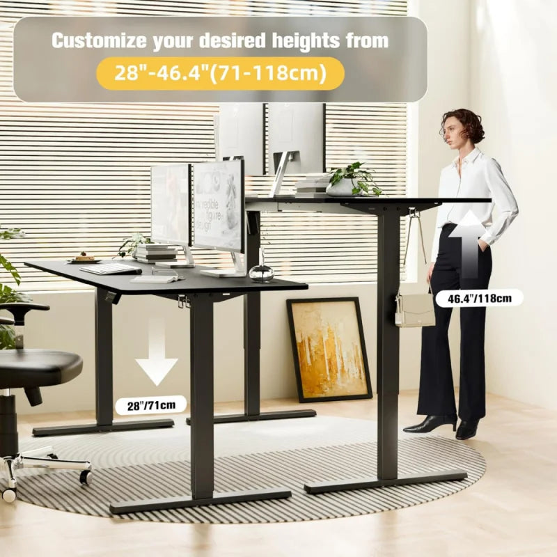 Electric Standing Desk 67 Inch Height Adjustable Sit Stand Home Office