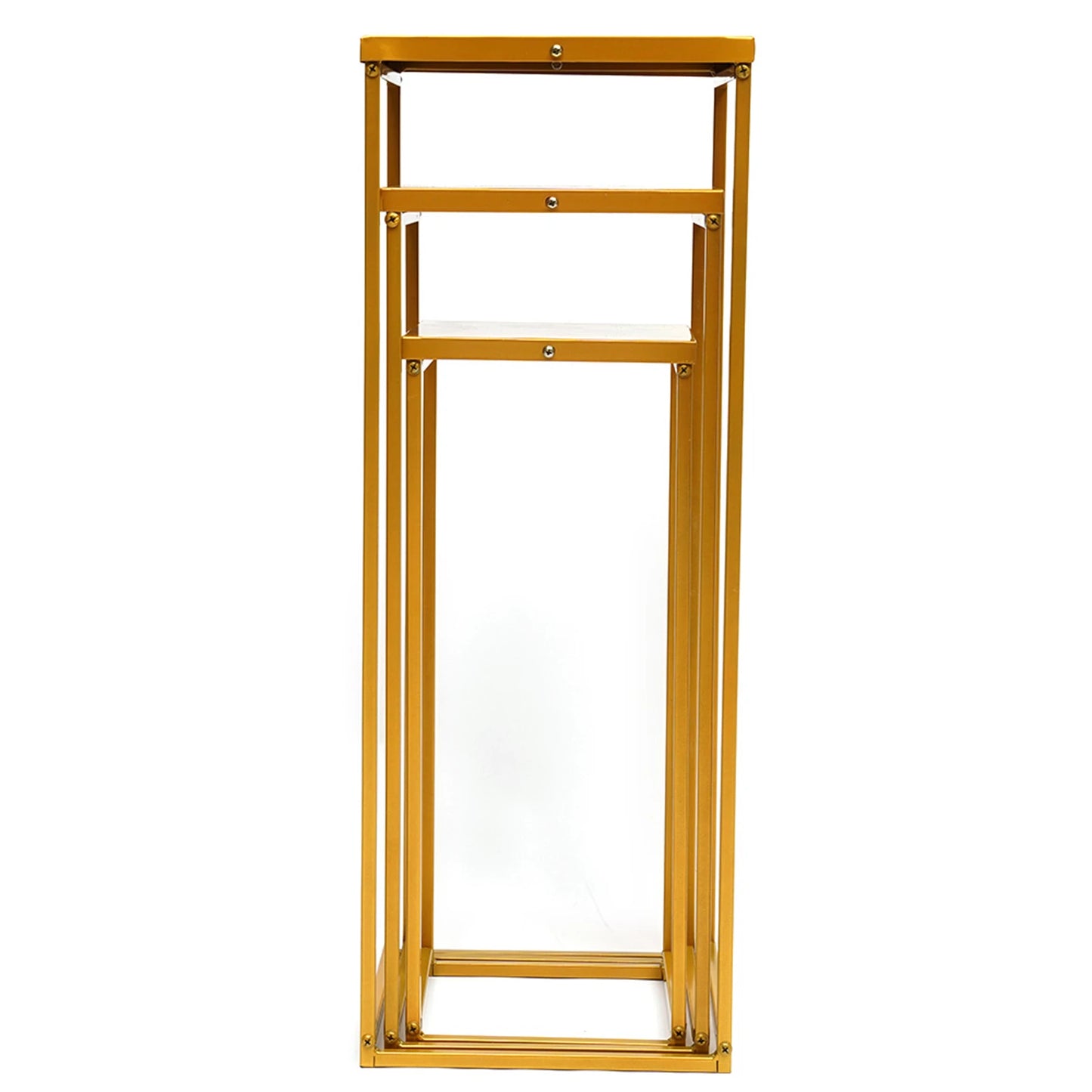 Set of 3 Metal Square Flower Stands Plant Holders for Home Wedding Decor