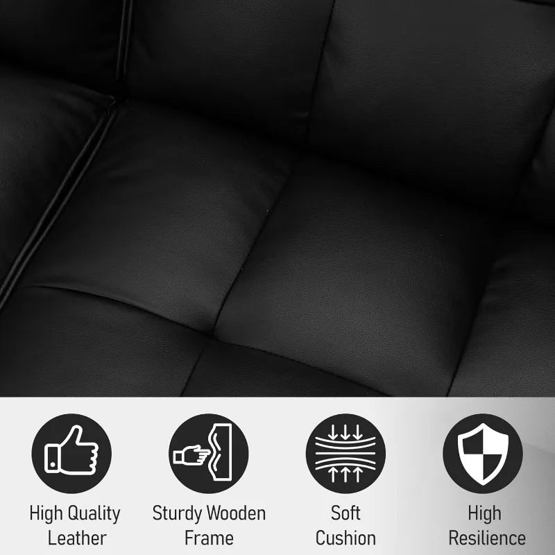 Ljustra Futon Sofa Bed Modern Leather Convertible Couch Adjustable Back