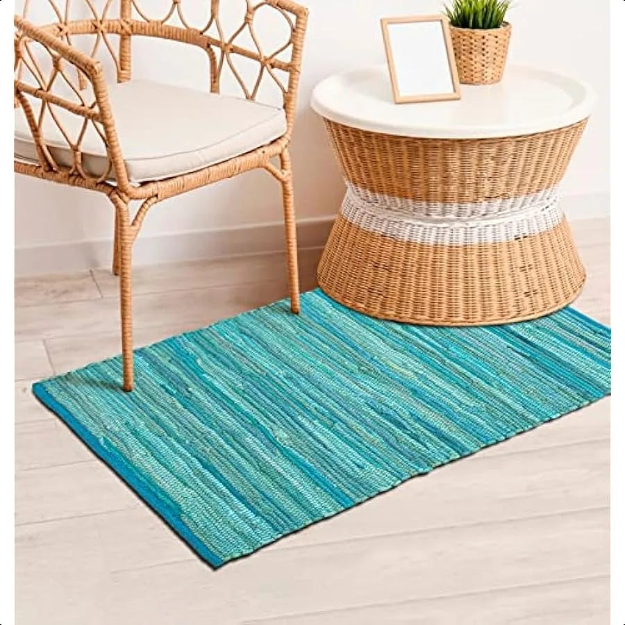 Ljustra Rug Area Rug Multicolour Chindi 2x3 Ft Reversible Washable