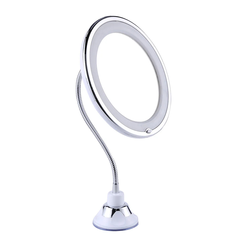 10X Magnifying Suction Mirror with LED Light 360 Degree Swivel
