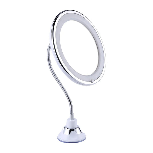 10X Magnifying Suction Mirror with LED Light 360 Degree Swivel