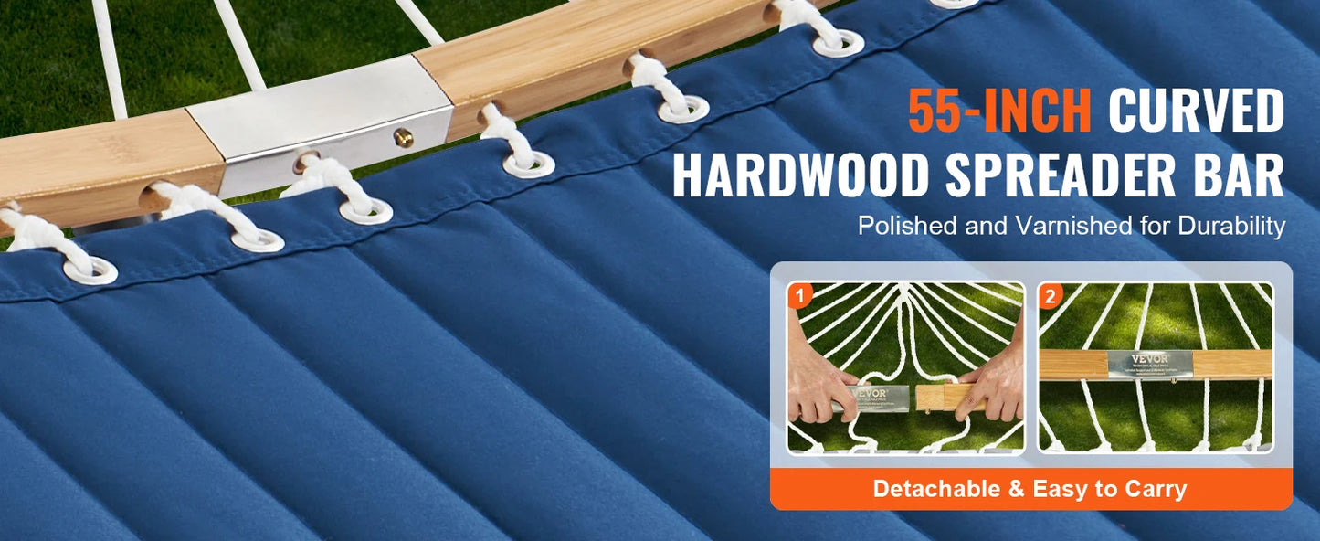 Ljustra Double Hammock with Stand Pillow Portable Outdoor Relaxation