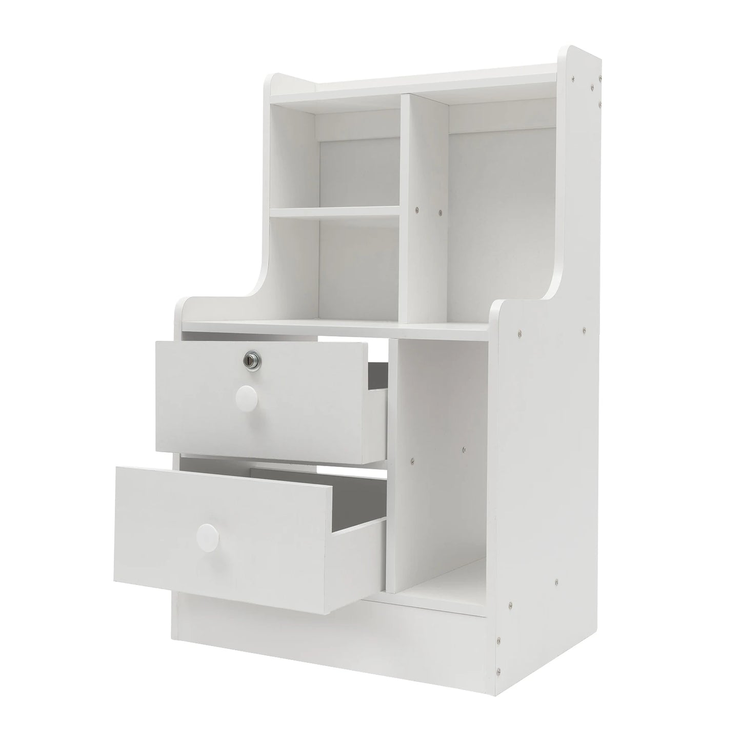 Modern Minimalist Nightstand Bedside Table with 2 Drawers Storage