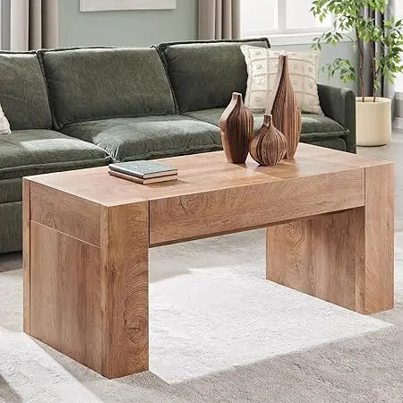 Farmhouse Coffee Table with Hidden Storage Modern Rustic Center Table