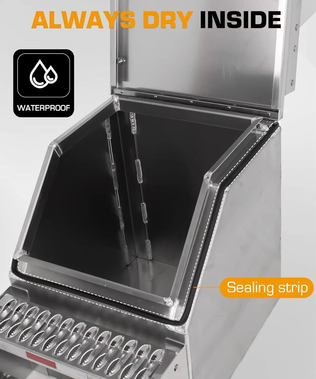 Tool Box for Semi Truck with Saddle Step Open Wide Design 18x28x25