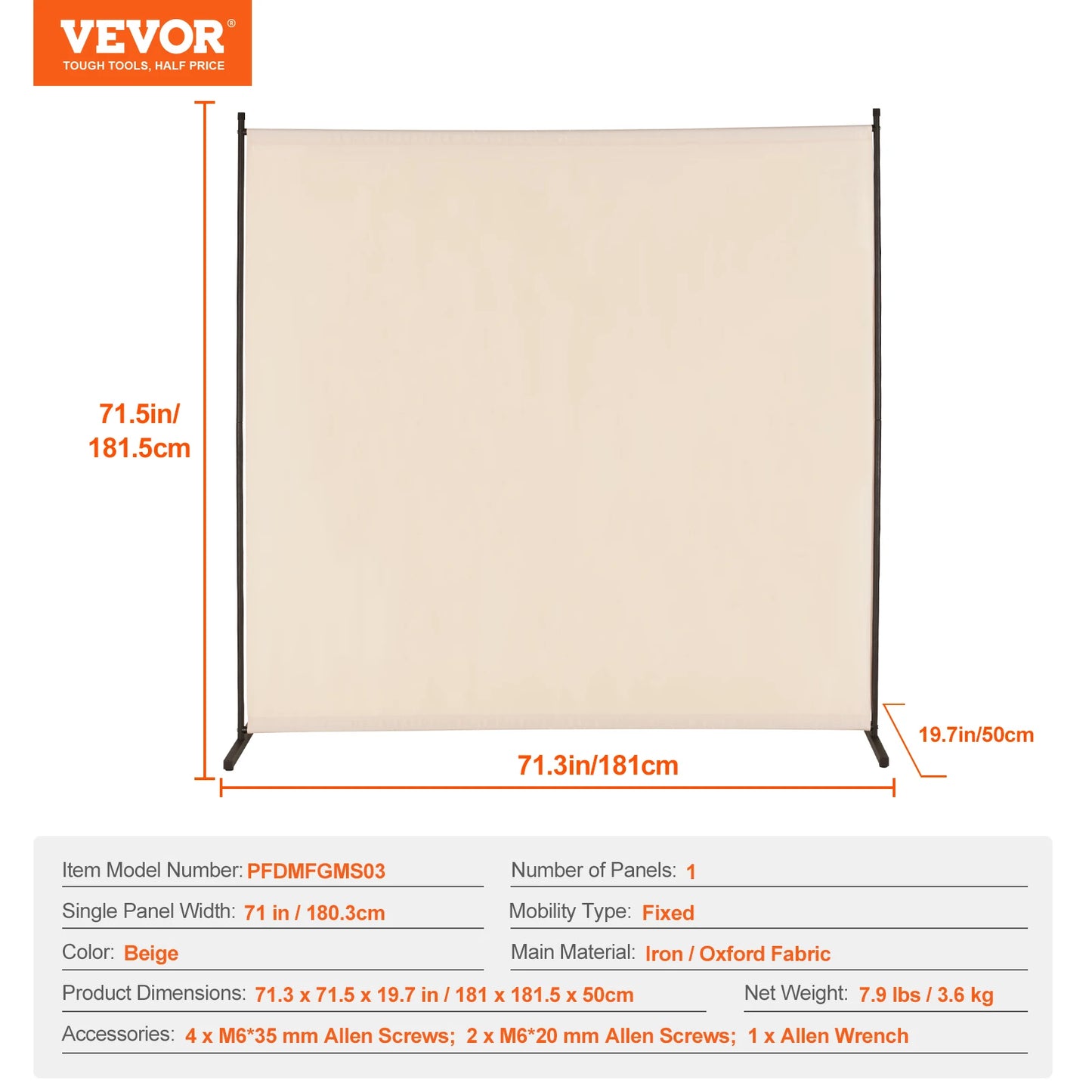 Ljustra Portable Soundproof Room Divider Privacy Folding Partition Screen