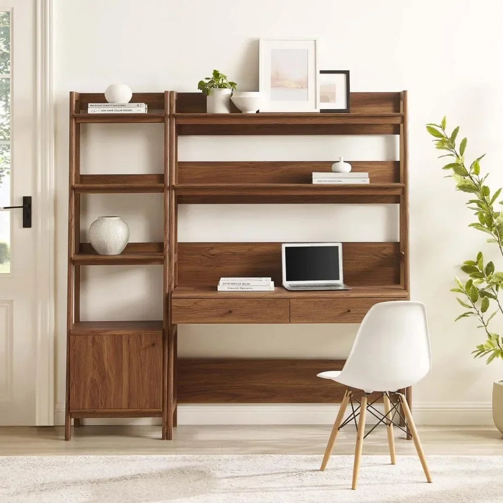 Bixby Home Office Desk Modern Mid Century Bookshelf Storage Display
