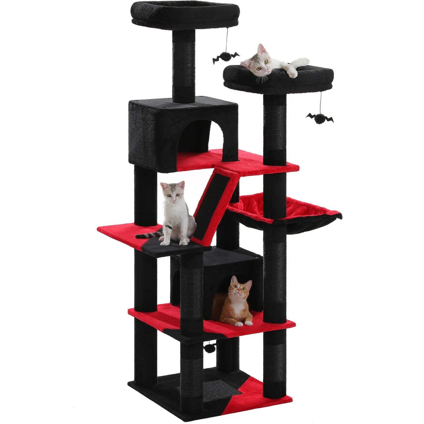 Multi-Level Cat Tree Indoor Tower with Scratching Posts Hammock Condo