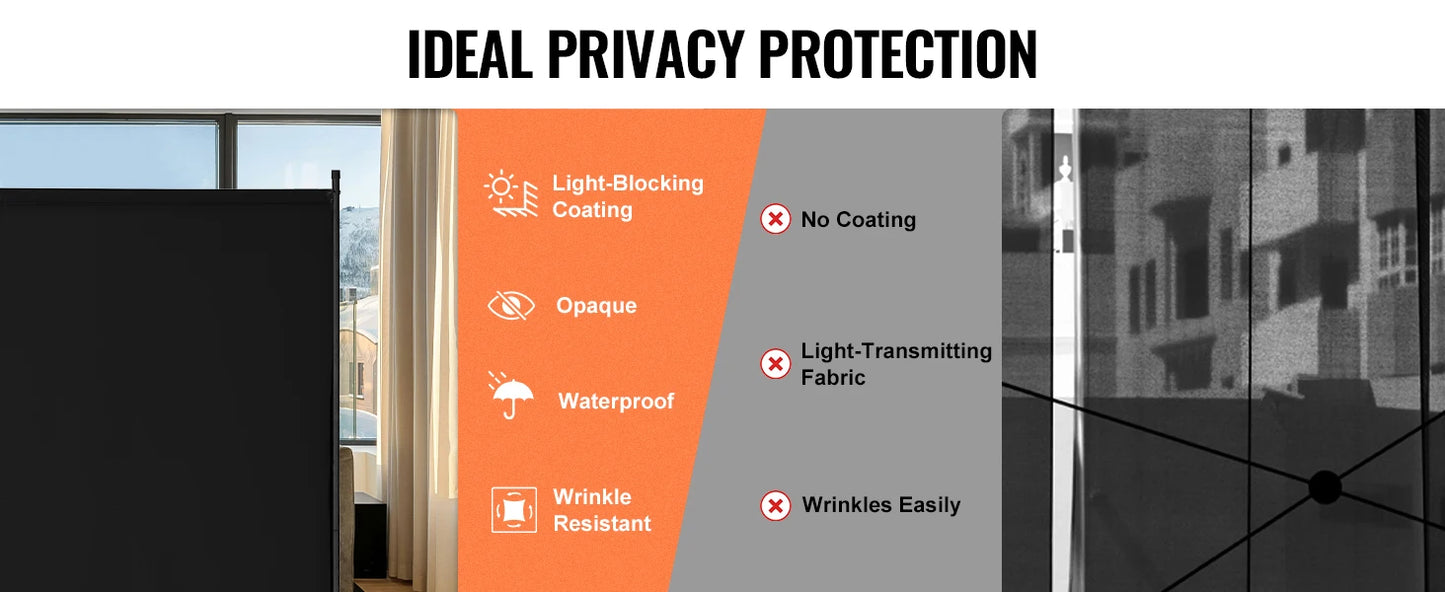 Ljustra 4 Panel Room Divider Folding Privacy Screen Freestanding Partition