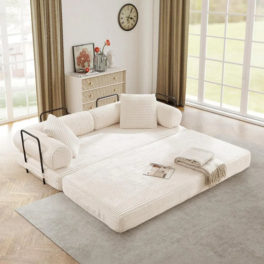 Ljustra Modular Convertible Sofa Bed Plush Corduroy King Size