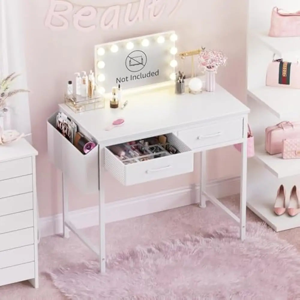 32 Inch Vanity Desk with Storage Drawer Compact Writing Table