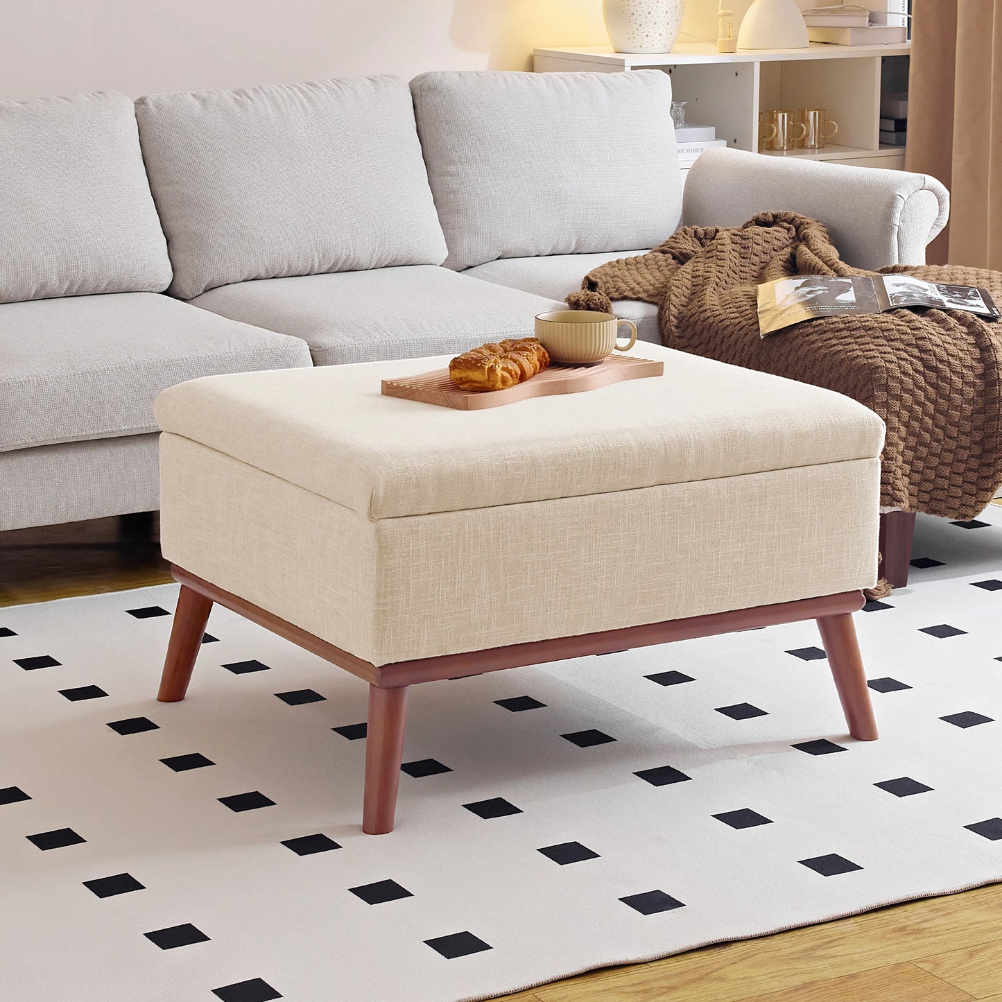 Large Storage Ottoman Coffee Table Lift Top Modern Living Room Furniture