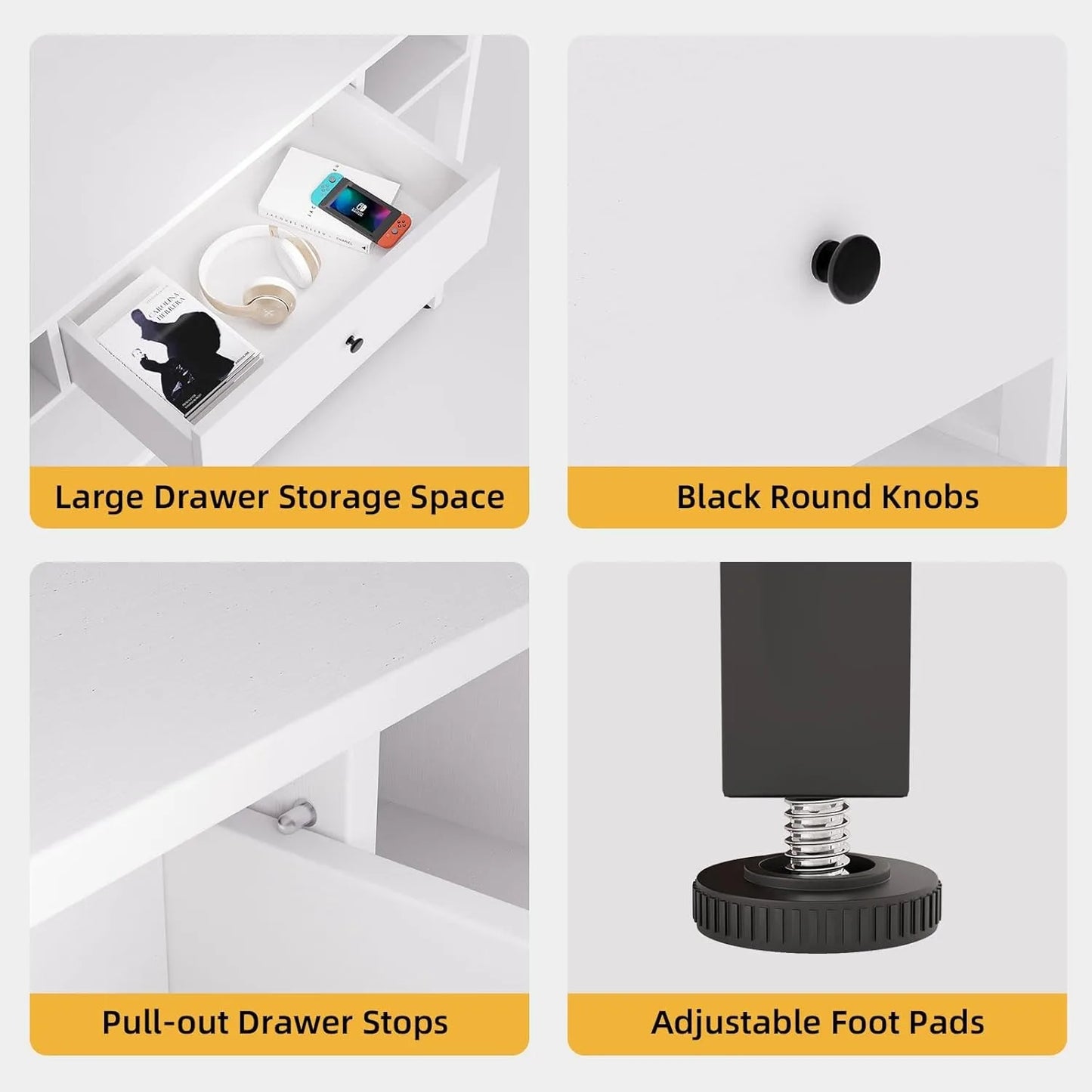 39 Inch Industrial Console Sofa Table with Drawer and Storage Shelves