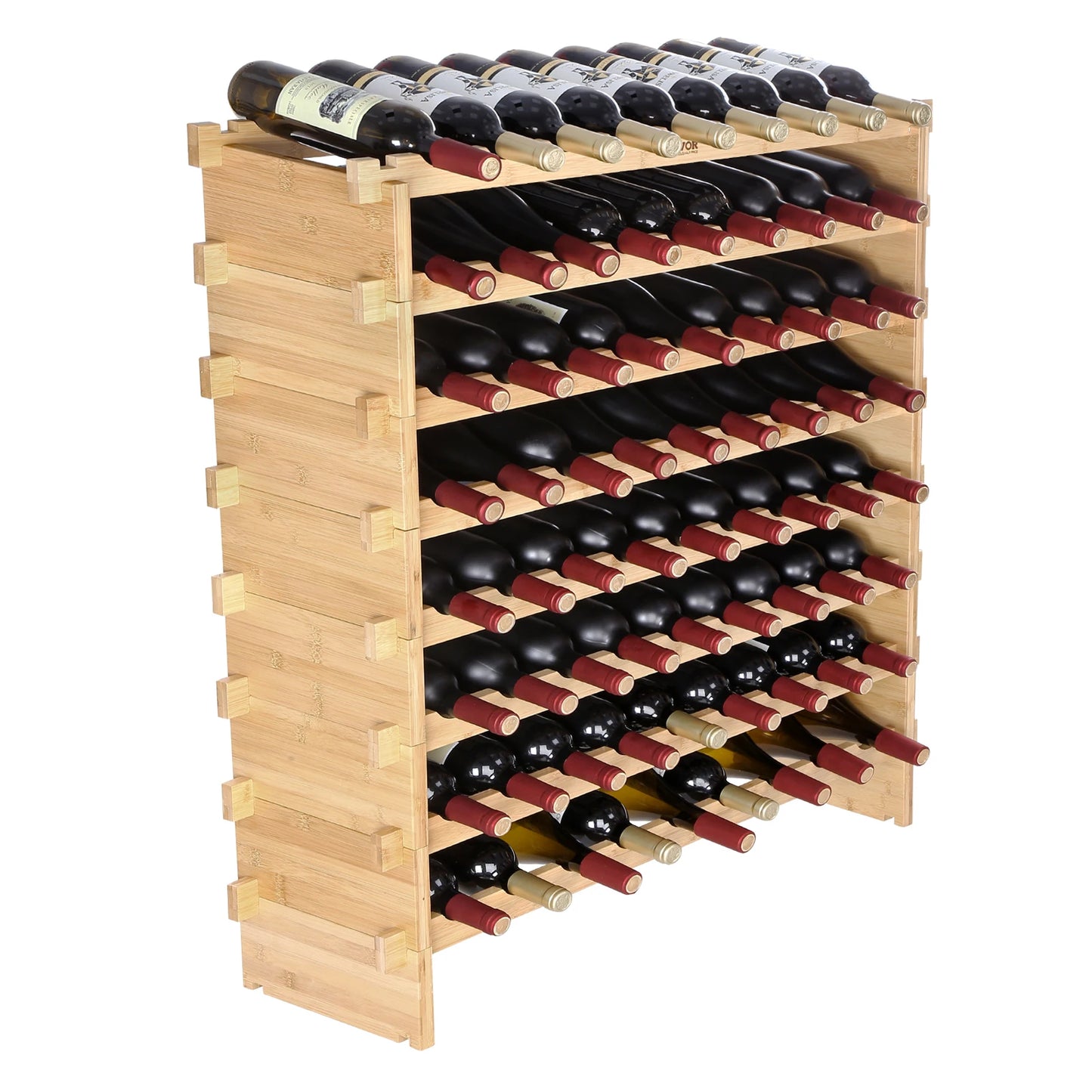 Ljustra Stackable Modular Bamboo Wine Rack for 48 72 Bottles Storage
