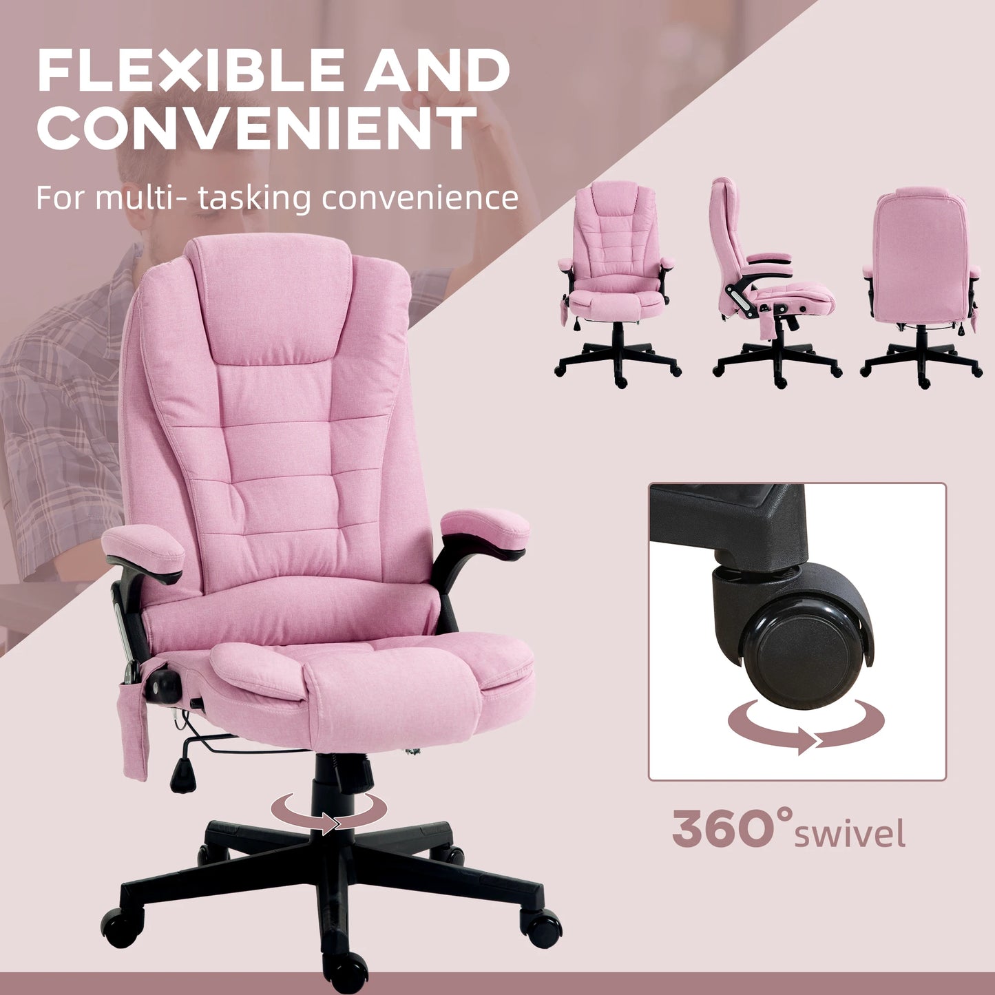 Massage Office Chair with 6 Points Heat for Relaxation and Comfort