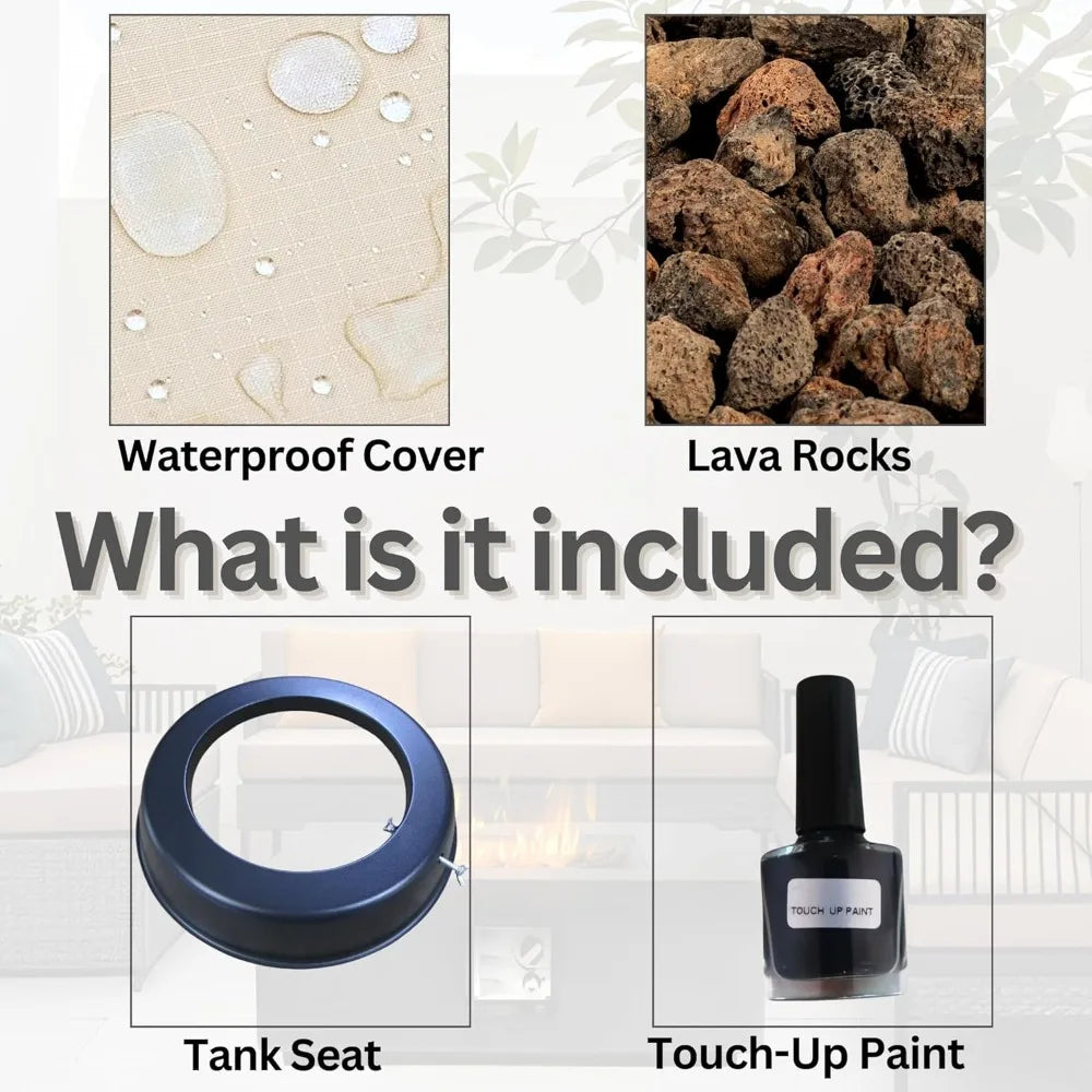 35 Inch Outdoor Propane Fire Pit Table Smokeless Design 50000 BTU