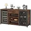 Large Modern Coffee Bar Cabinet with Fridge Space Wine Liquor Rack