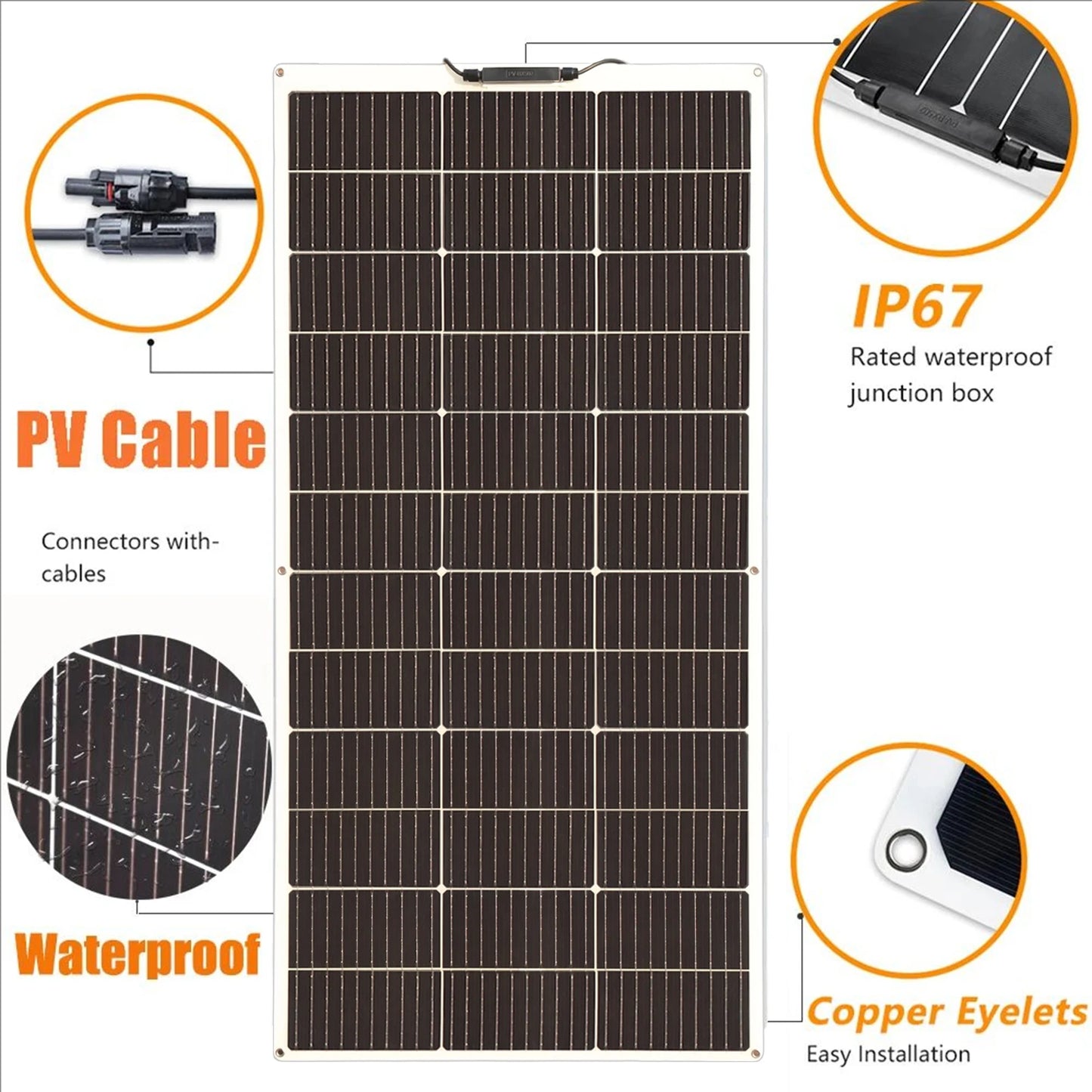 12V Solar Panel 150W 300W 450W Flexible Photovoltaic Charger for Camping