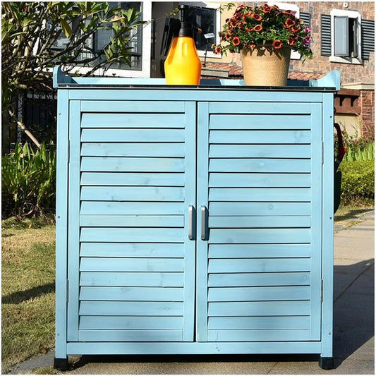 Waterproof Outdoor Garden Storage Shed Potting Bench Tool Cabinet