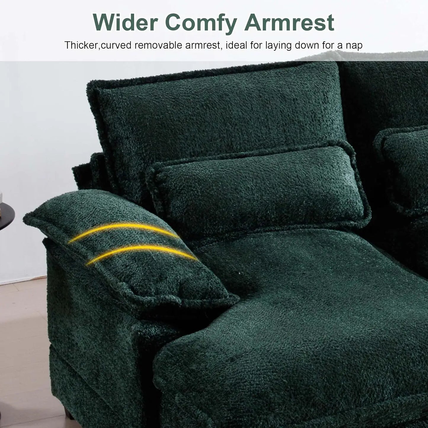 Ljustra U Shaped Cloud Couch 110 Inch Modular Sofa for Living Room