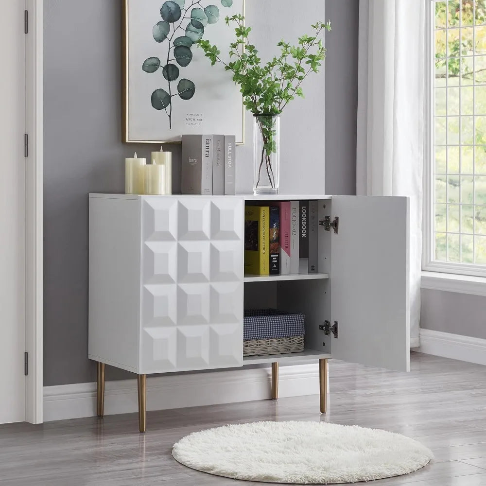 Accent Storage Cabinet Buffet Sideboard Small Credenza for Kitchen Entryway