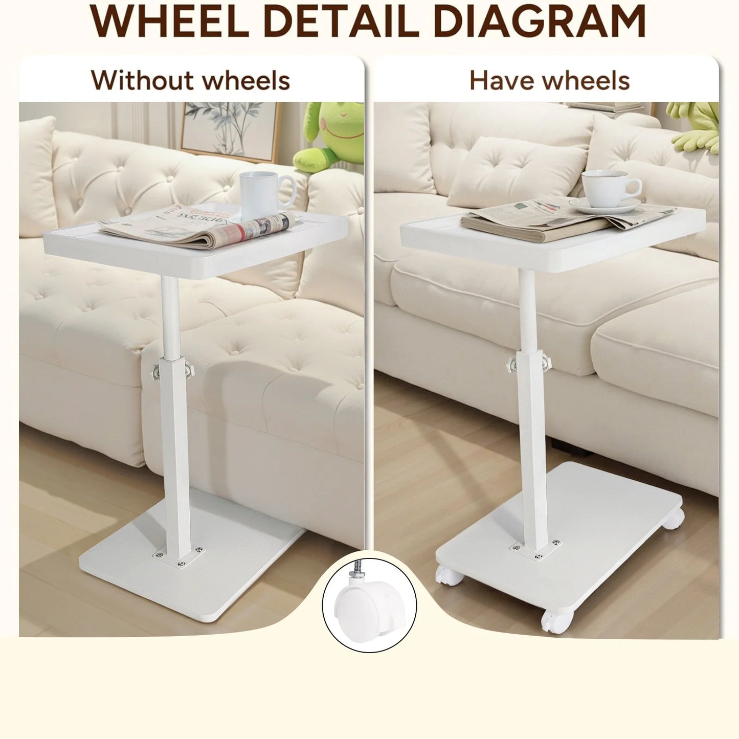 Ljustra C Shaped Side Table Mobile Coffee Table Modern Minimalist Design