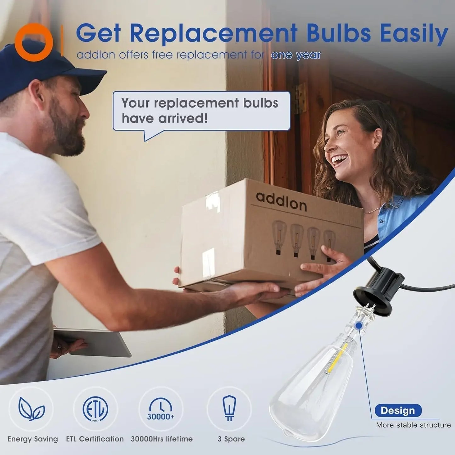 150FT LED Outdoor String Lights Waterproof Dimmable Patio Lighting