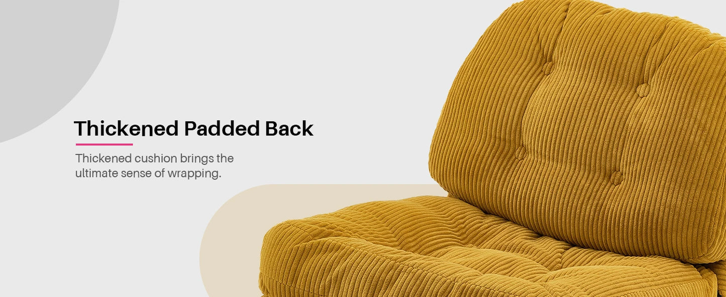 Ljustra Modern Foldable Accent Chair 360° Swivel Upholstered Lounge