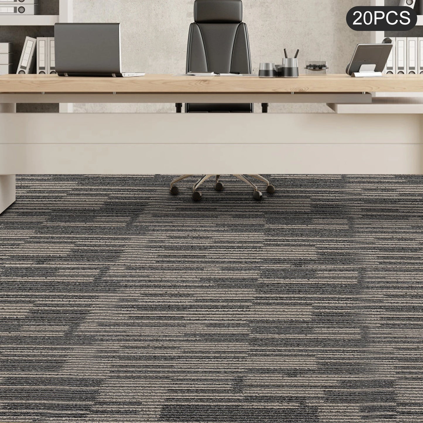 20Pcs Soft Padded Square Carpets 20x20" Washable Floor Mat Set