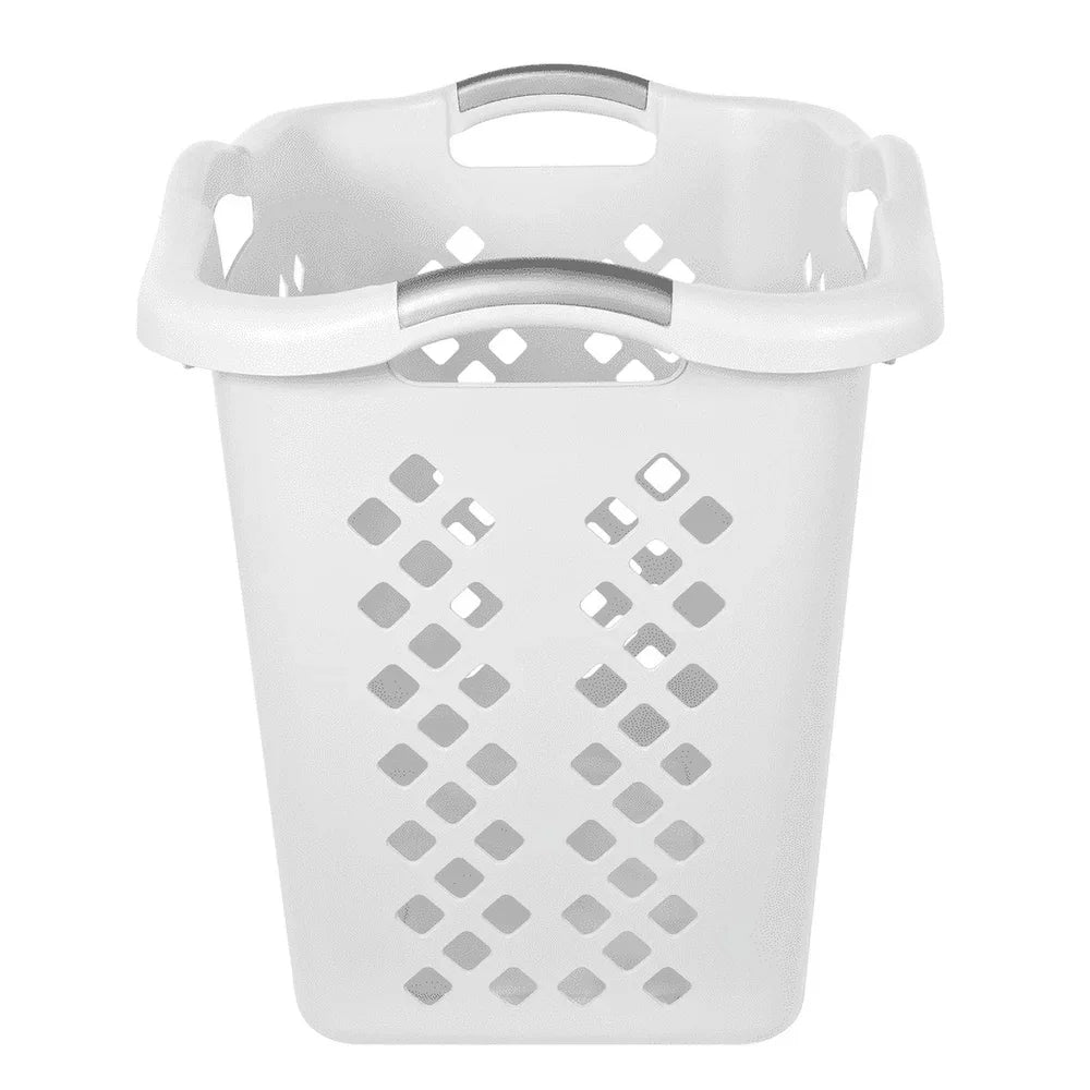 2 Bushel Plastic Laundry Basket Hamper with 4 Handles Durable Versatile