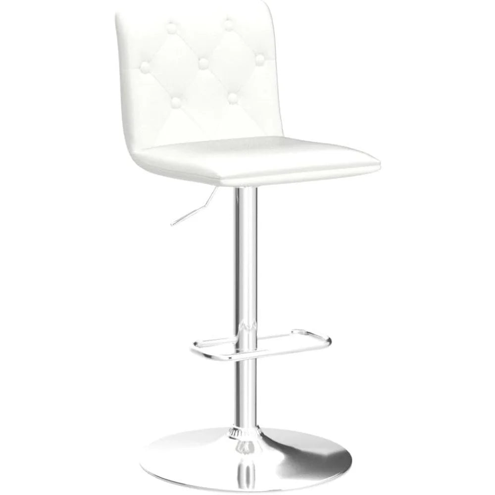 Tufted Adjustable Bar Stools Modern PU Leather Swivel Airlift Chairs