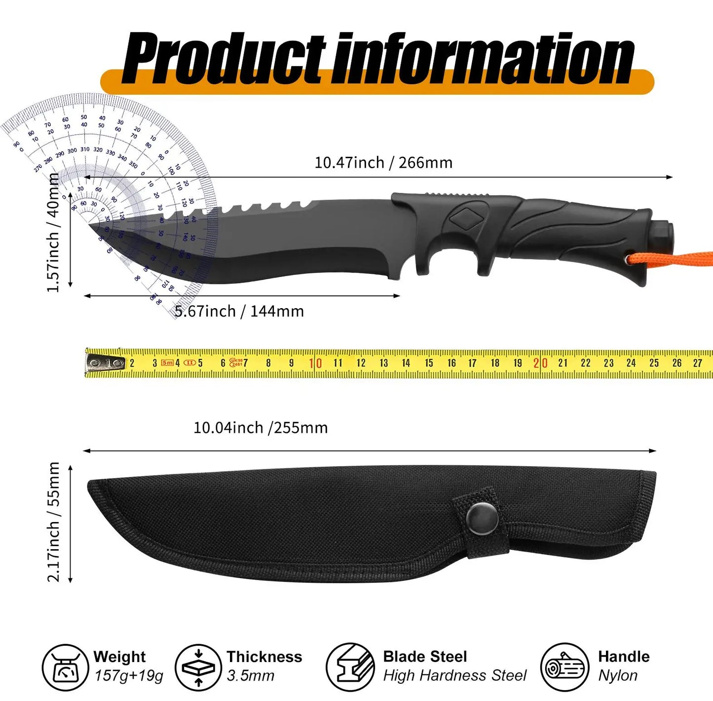 Ljustra PJ065 Damascus Knife Wooden Handle Leather Sheath Outdoor Kitchen