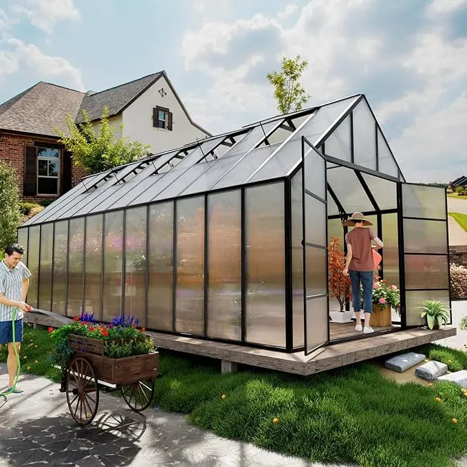 10x10x16 Snap Together Greenhouse Heavy Duty Aluminum Frame Easy Assembly