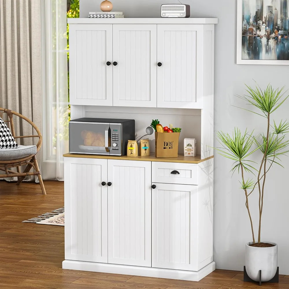Buffet Hutch Cabinet Kitchen Sideboard Pantry Storage Microwave Cabinet