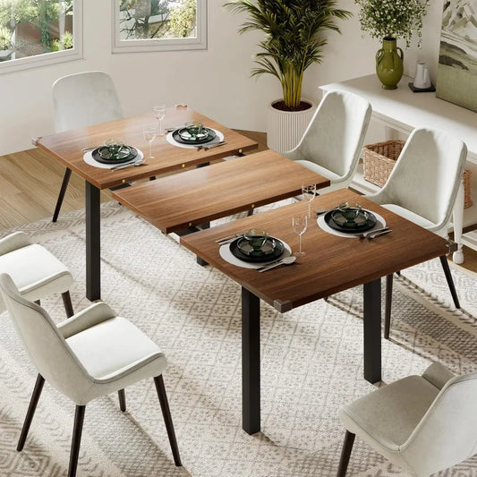 63 Inch Extendable Dining Table Modern Farmhouse for Dining Room Kitchen