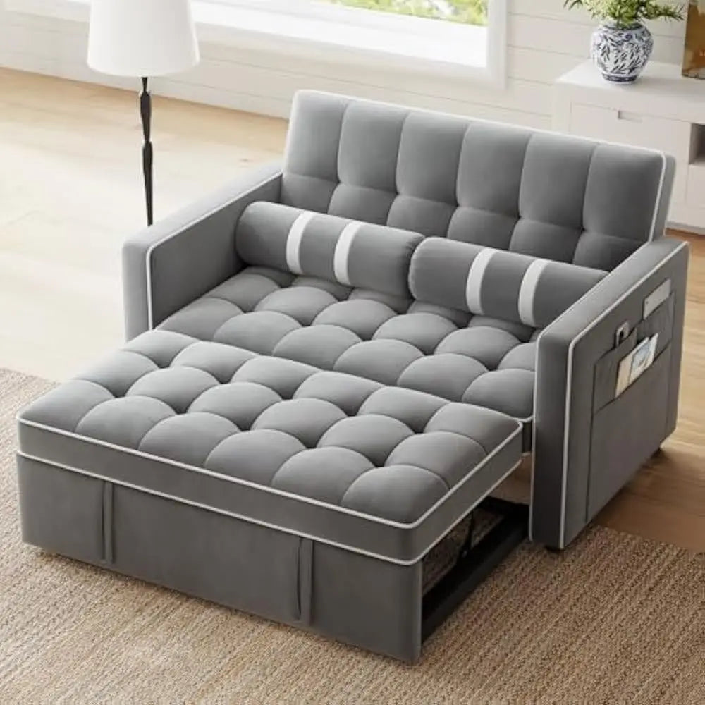 Ljustra 3-in-1 Sofa Bed with USB Charging Pull Out Couch Storage Pockets