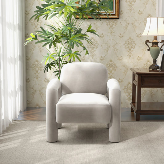 SEYNAR Mid-Century Modern Accent Chair Velvet Upholstered Living Room