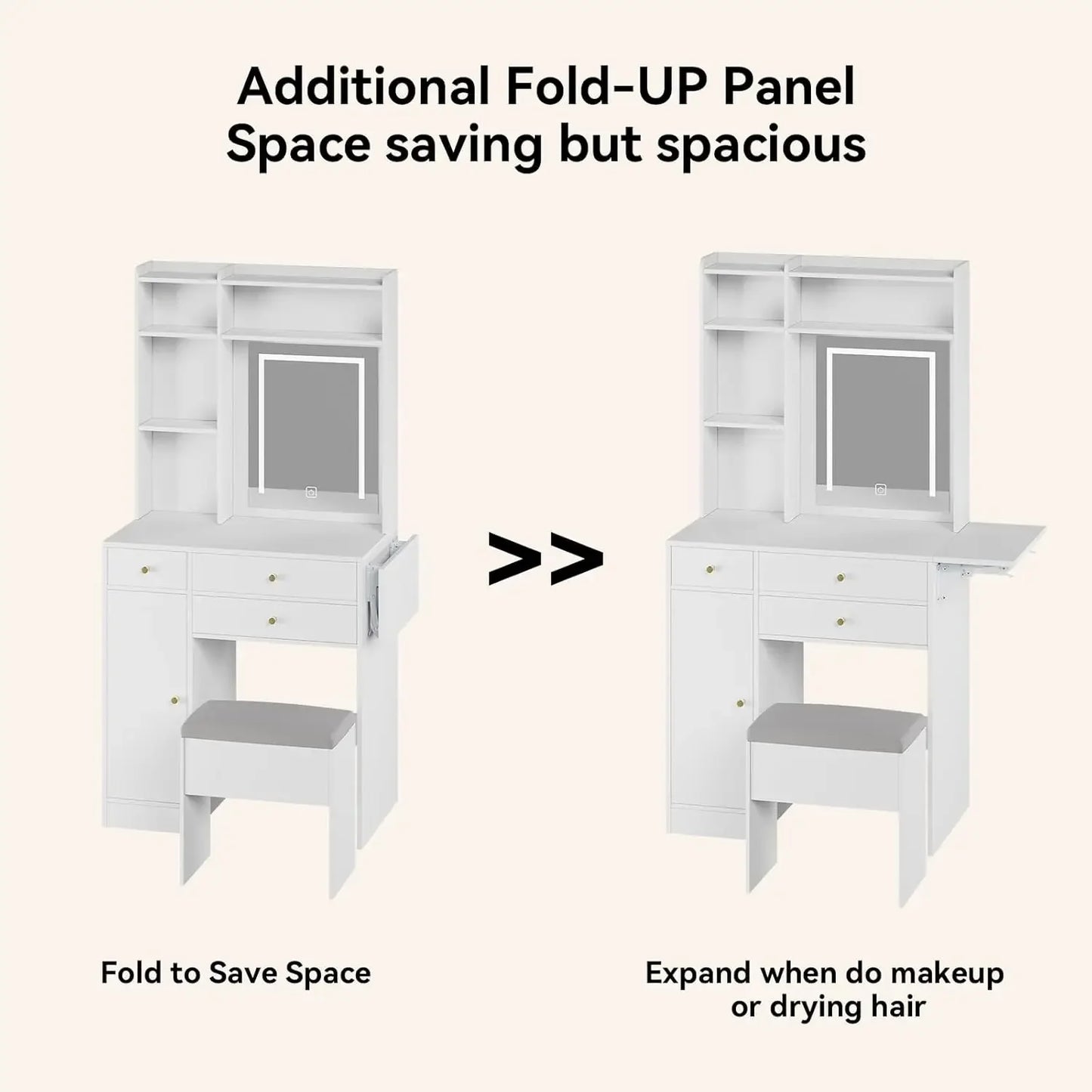 Best Seller Vanity Desk with Mirror and Lights Storage Makeup Dressing Table