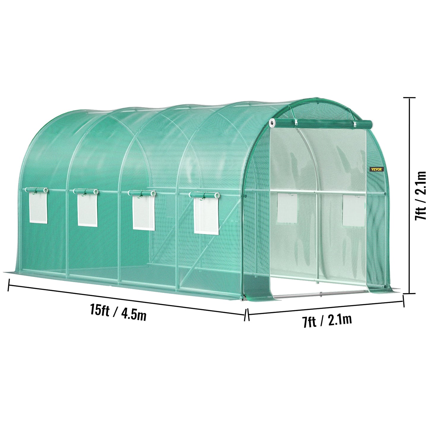 SucceBuy Walk-in Tunnel Greenhouse Galvanized Frame Waterproof Cover