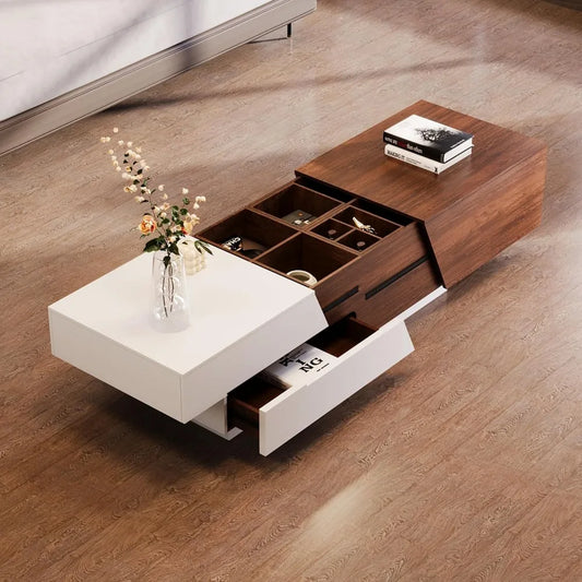 Extendable Sliding Coffee Table with Storage for Living Room Office