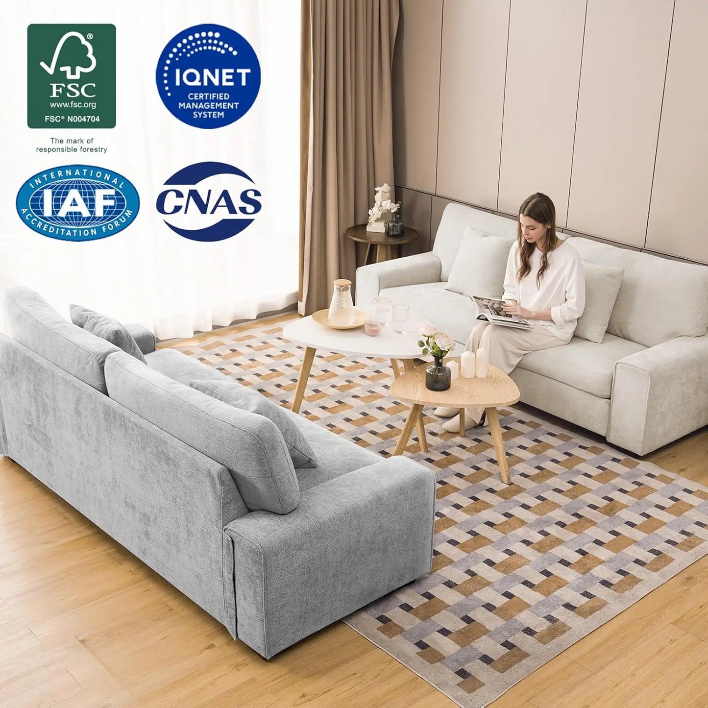 Modern Loveseat Sofa Chenille Recliner Removable Cover Spring Cushions